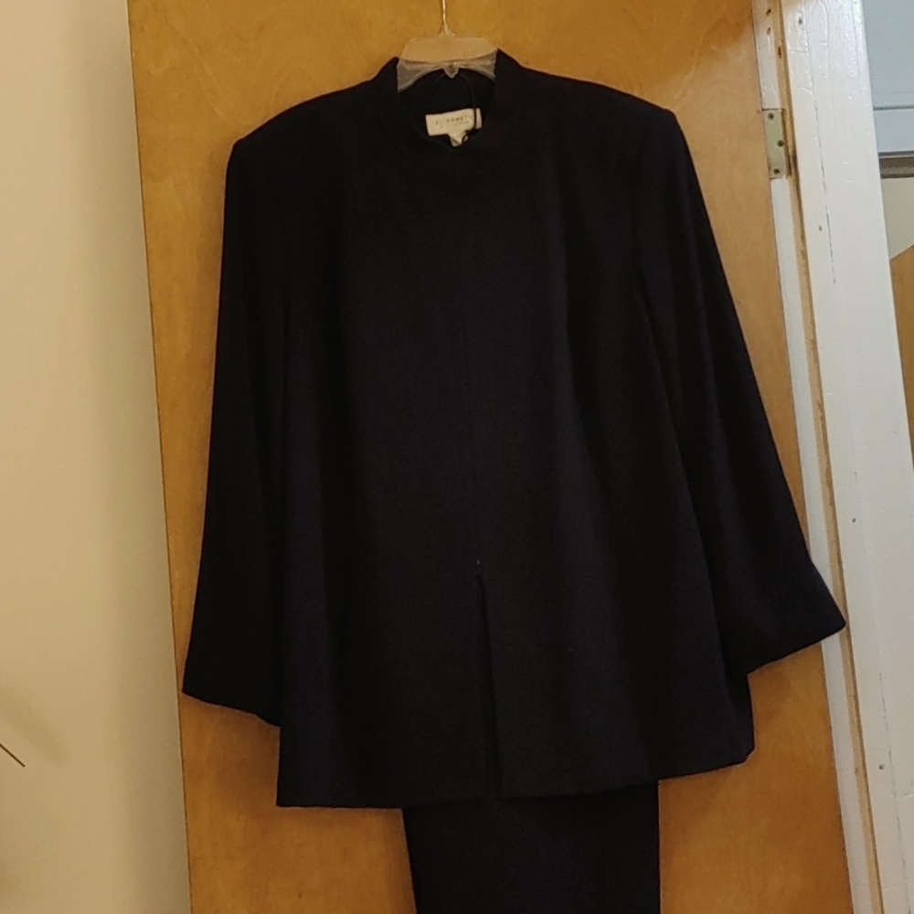 Plus size (22W) Designer Pantsuit in Dark Navy Blue